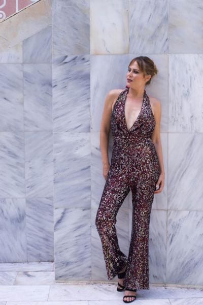 LADY JUMPSUIT RED/SILVER