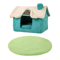 Creative Cute Cartoon Warm Pet Bed House And Plush Lawn With Multiple Dog Chew Toys
