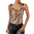 Summer Sequined Suspender Chain Vest Top Women's Clothing