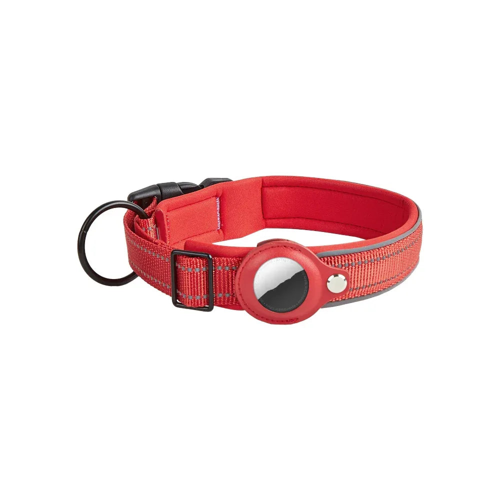 Airtag Leather Case Nylon Dog Cat Pet Anti-Lost Location Tracker Collar