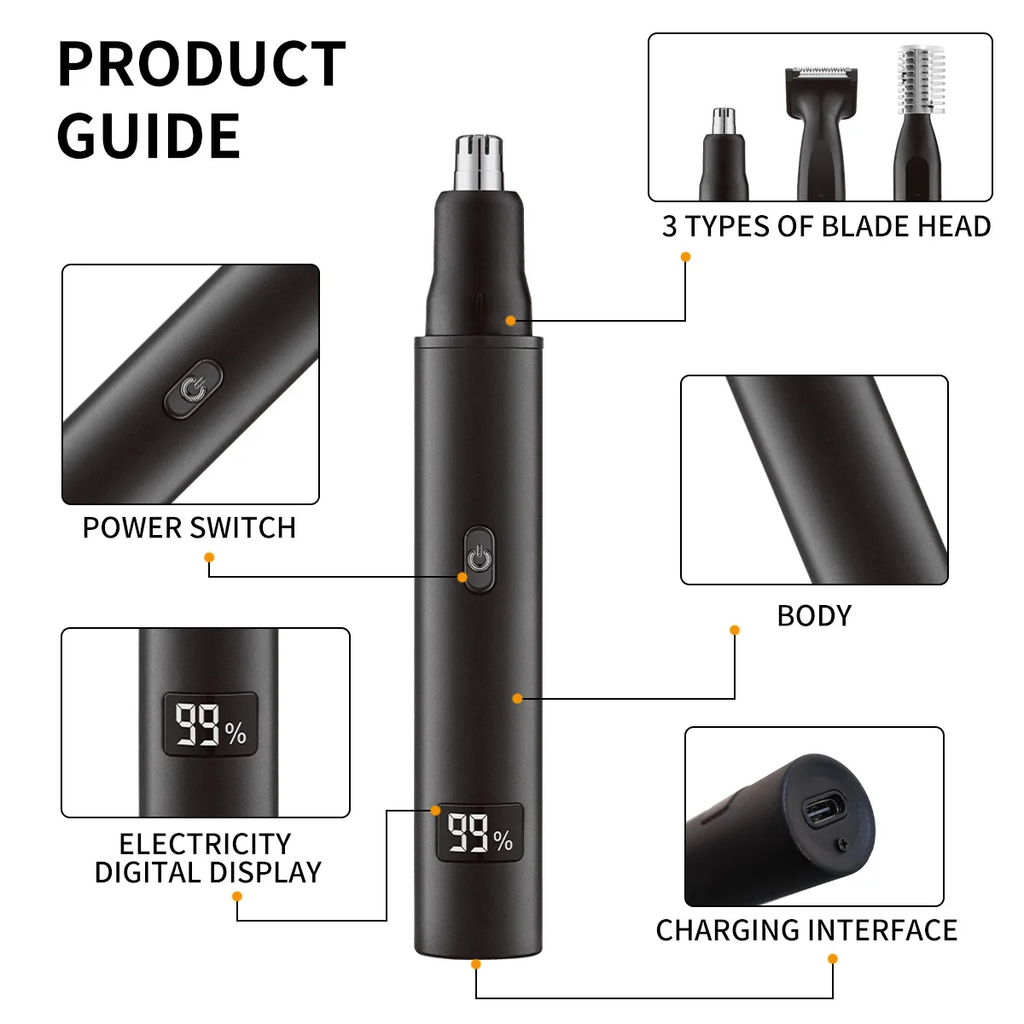 3 in 1 Rechargeable Nose and Eyebrow Trimmer