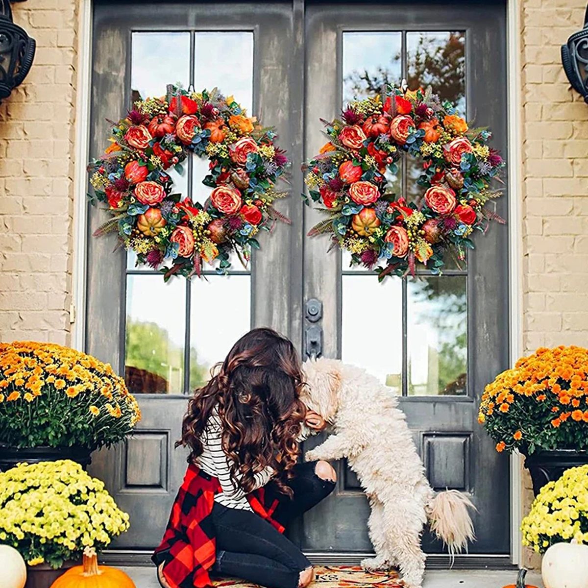 Autumn Floral Door Wreath