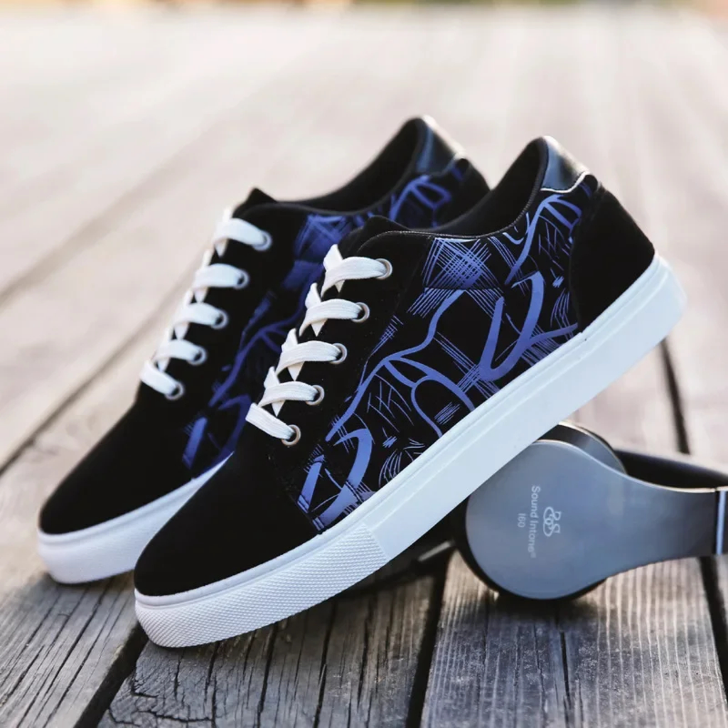 Abstract-Print Low-Top Sneakers