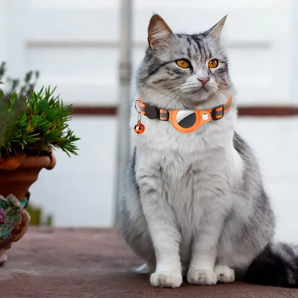 Reflektierendes Katzenhalsband mit Apple AirTag-Halterung