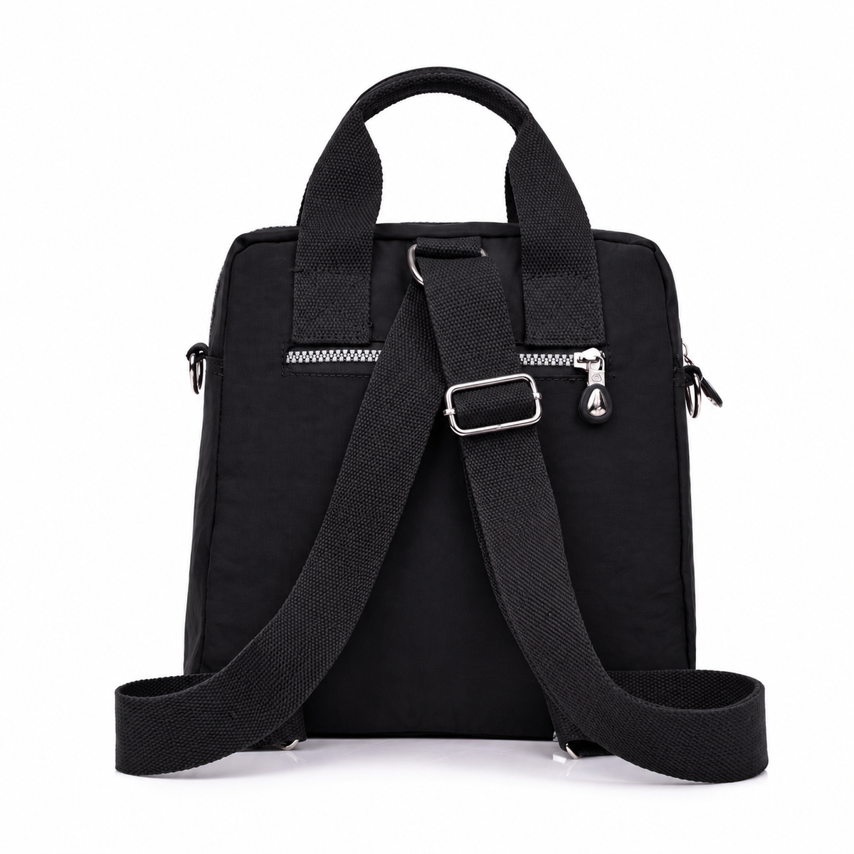 Multi-Pocket Nylon Convertible Backpack