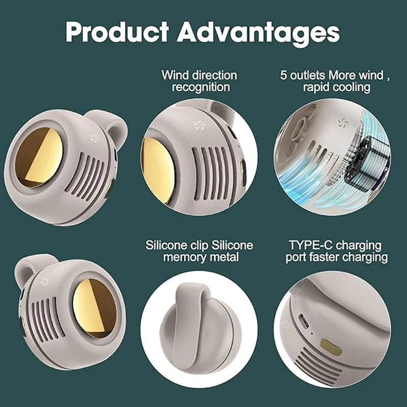 Mini Bladeless Clip-On Portable Fan