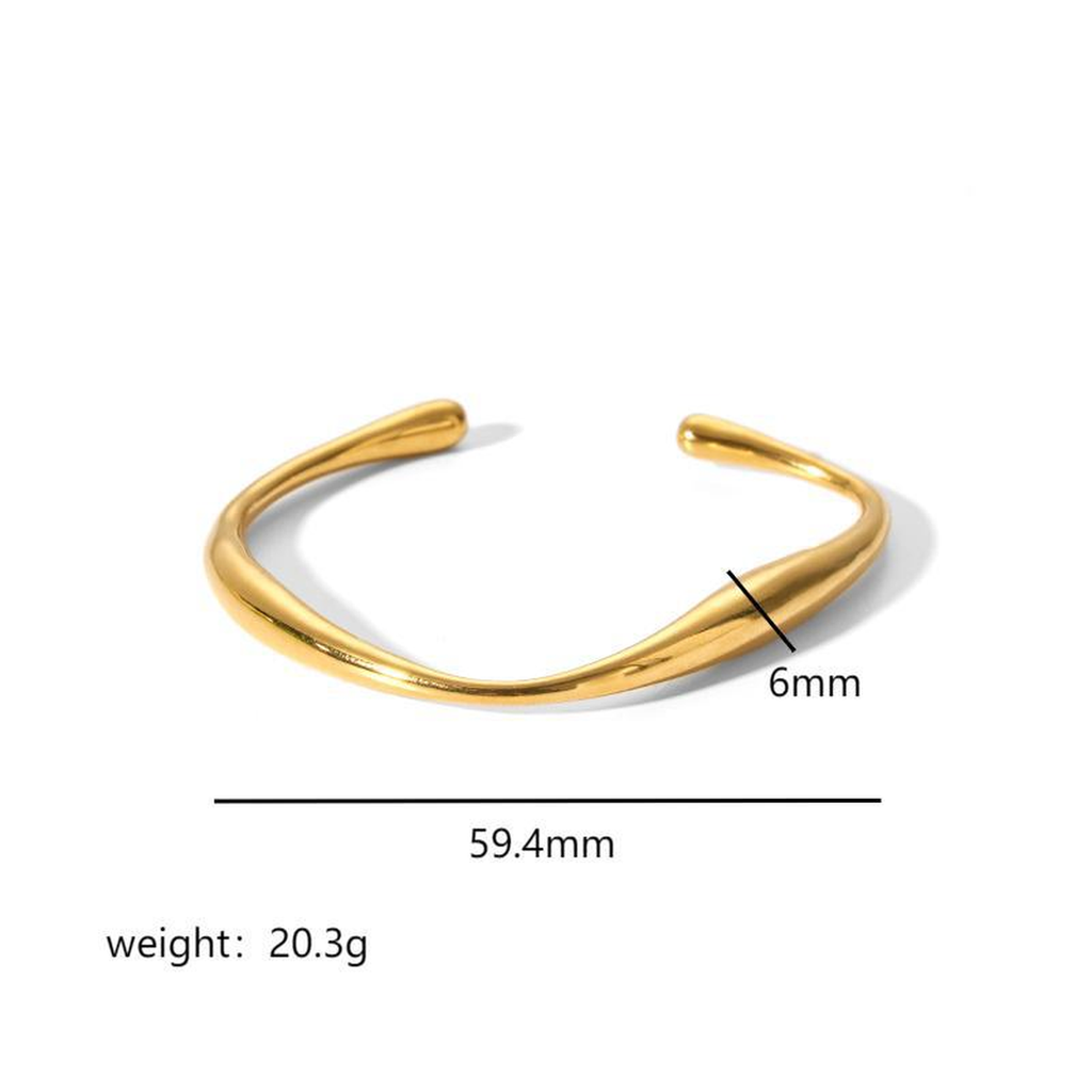 Minimalist Gold-Tone Open Cuff