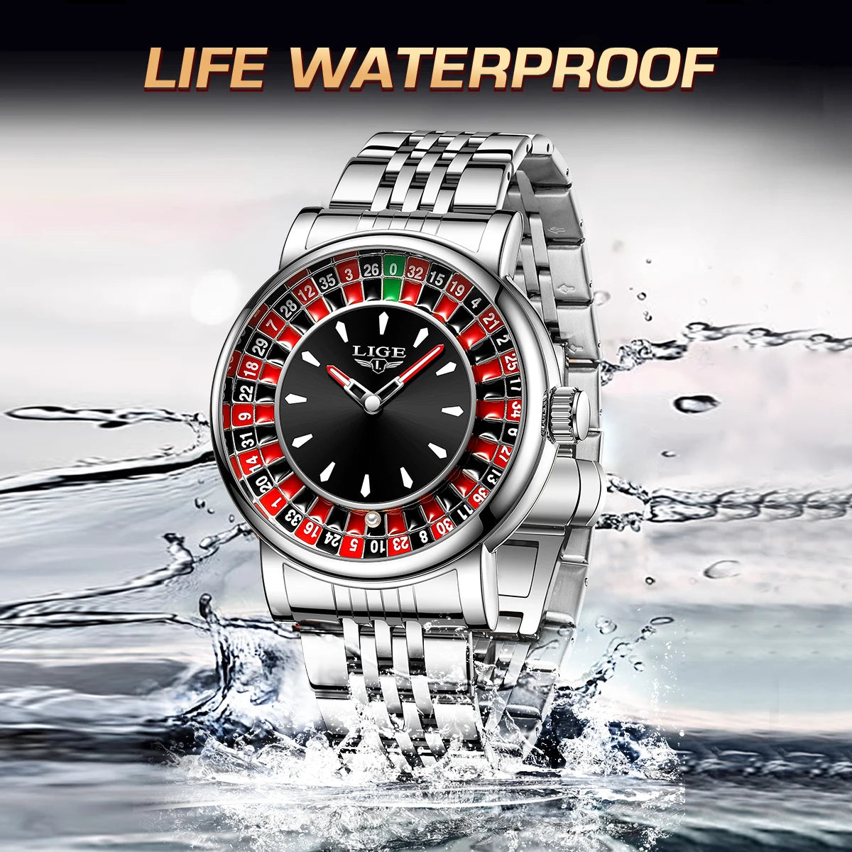 LIGE Roulette Dial Watch