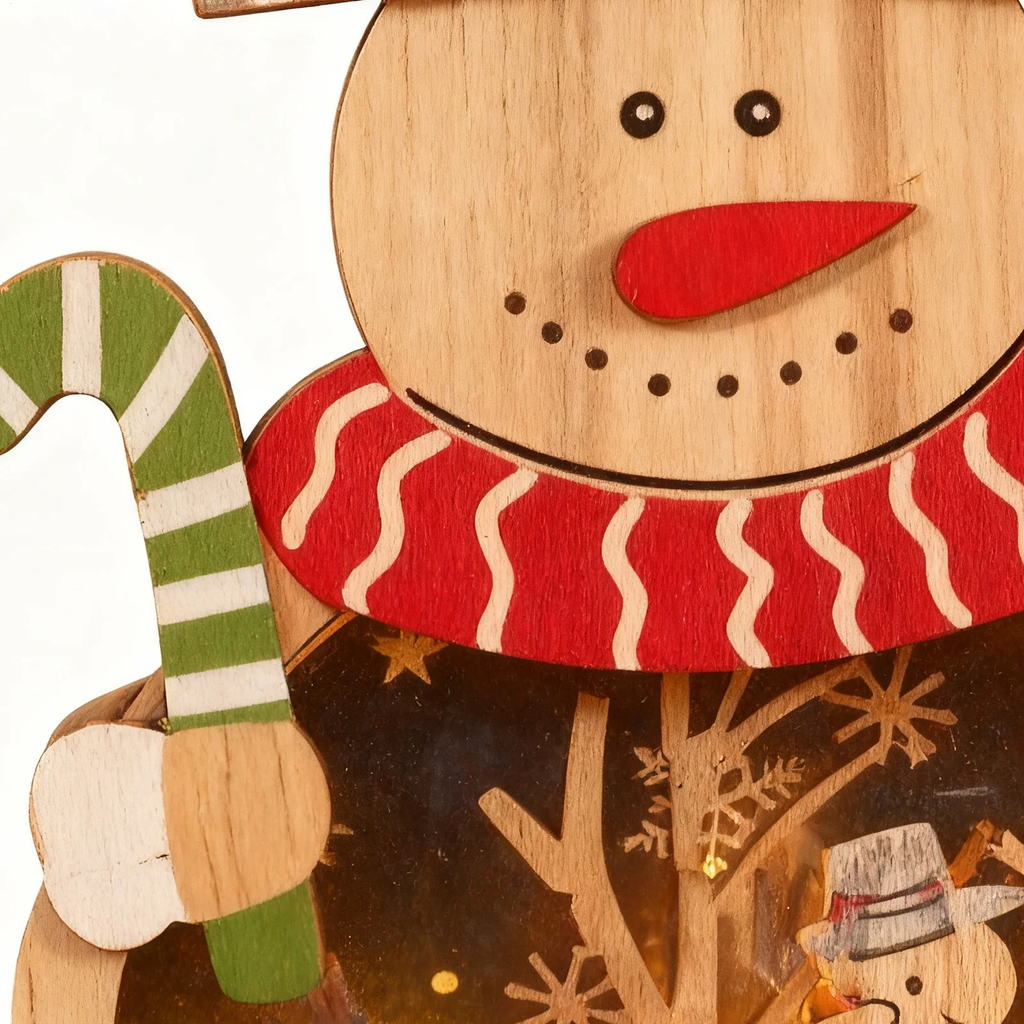 Light-Up Wooden Christmas Scene Figures