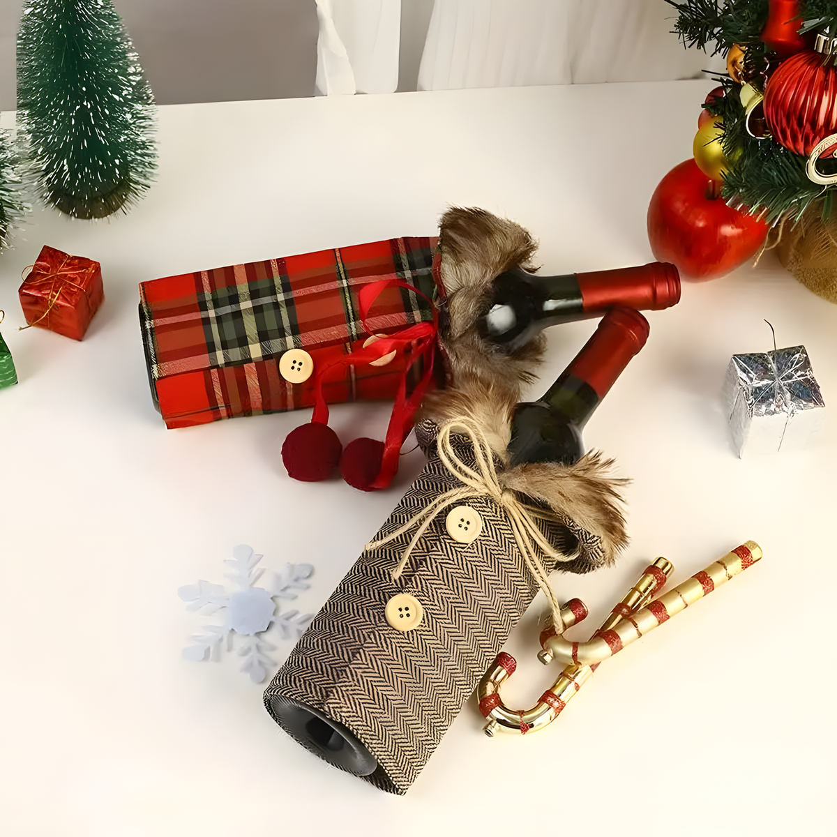 Christmas Skirt Wine Bottle Cover