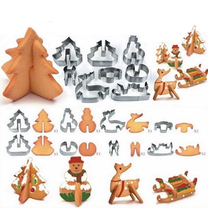 Pepparkakshus kakformar i rostfritt stål – 18 delar
