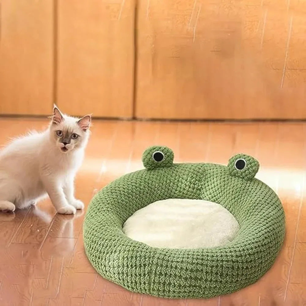 Cartoon Frog Shaped Cute Comfortable Cat Dog Pet Bed