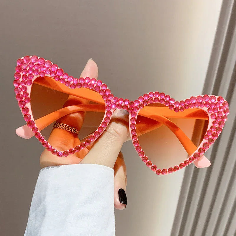 Women's Female Cute Cat Eye Heart-Shaped Sunglasses
