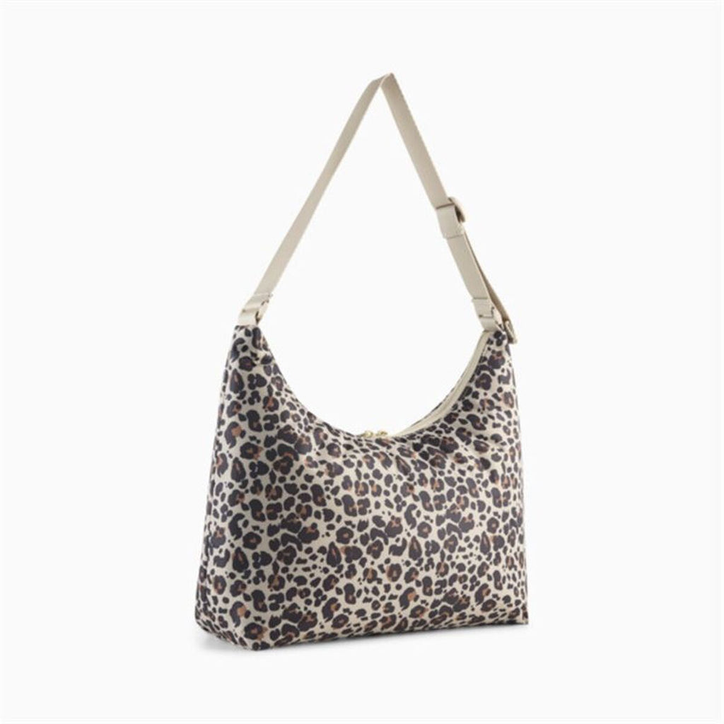 Handväska Puma Pop Slouchy Hobo, vit med leopardmönster