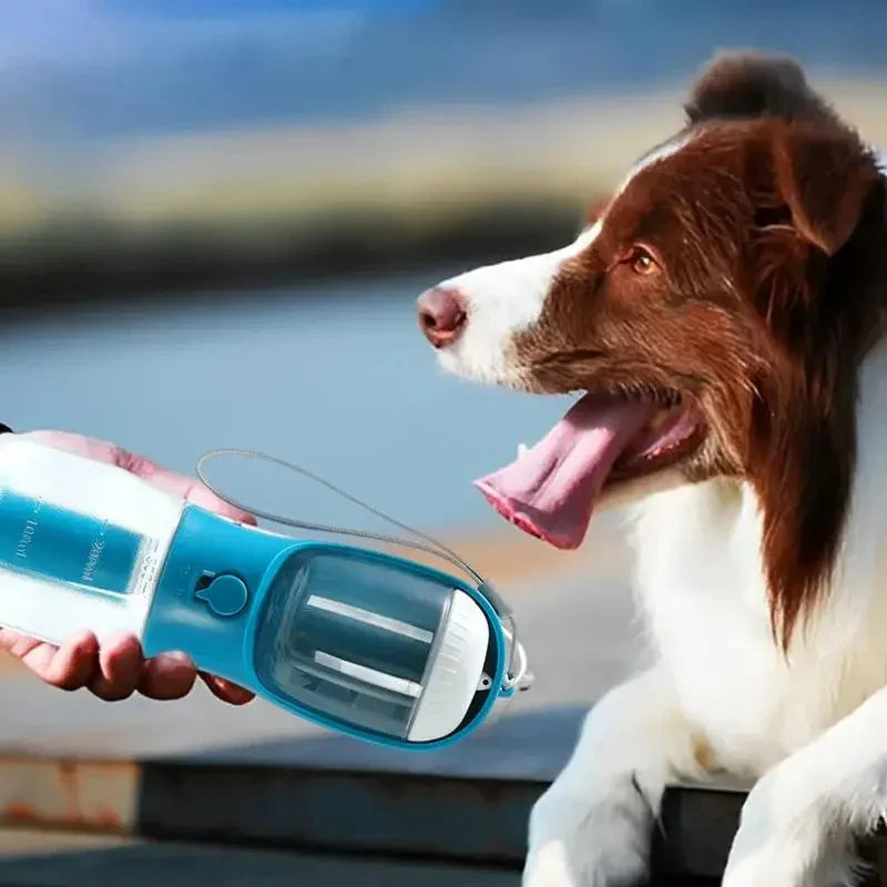 Dog Water Cup Drinking Food Garbage Bags Compartment Three-In-One Portable Small Multi-Functional Pet Water Bottle