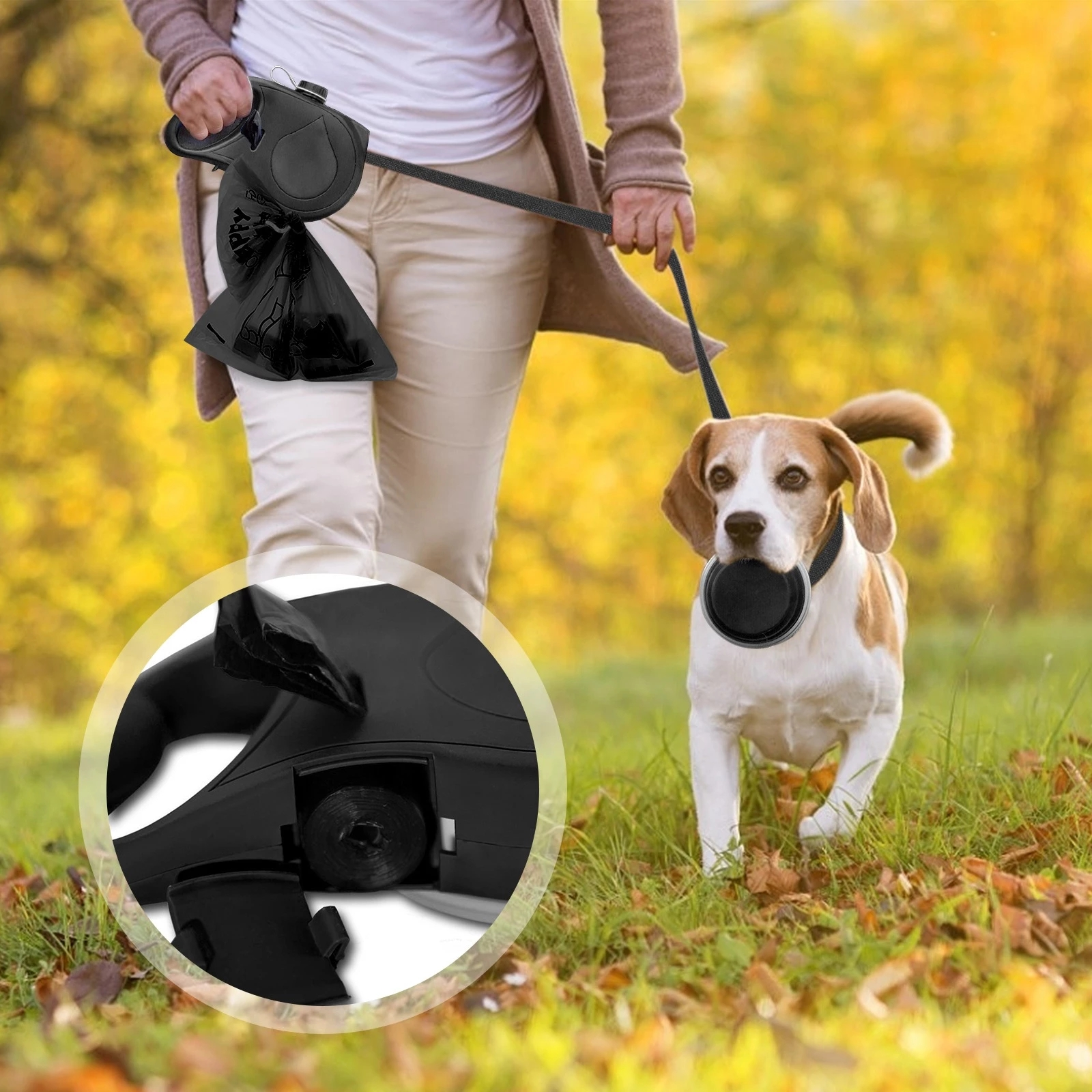Pet Leash with Bottle