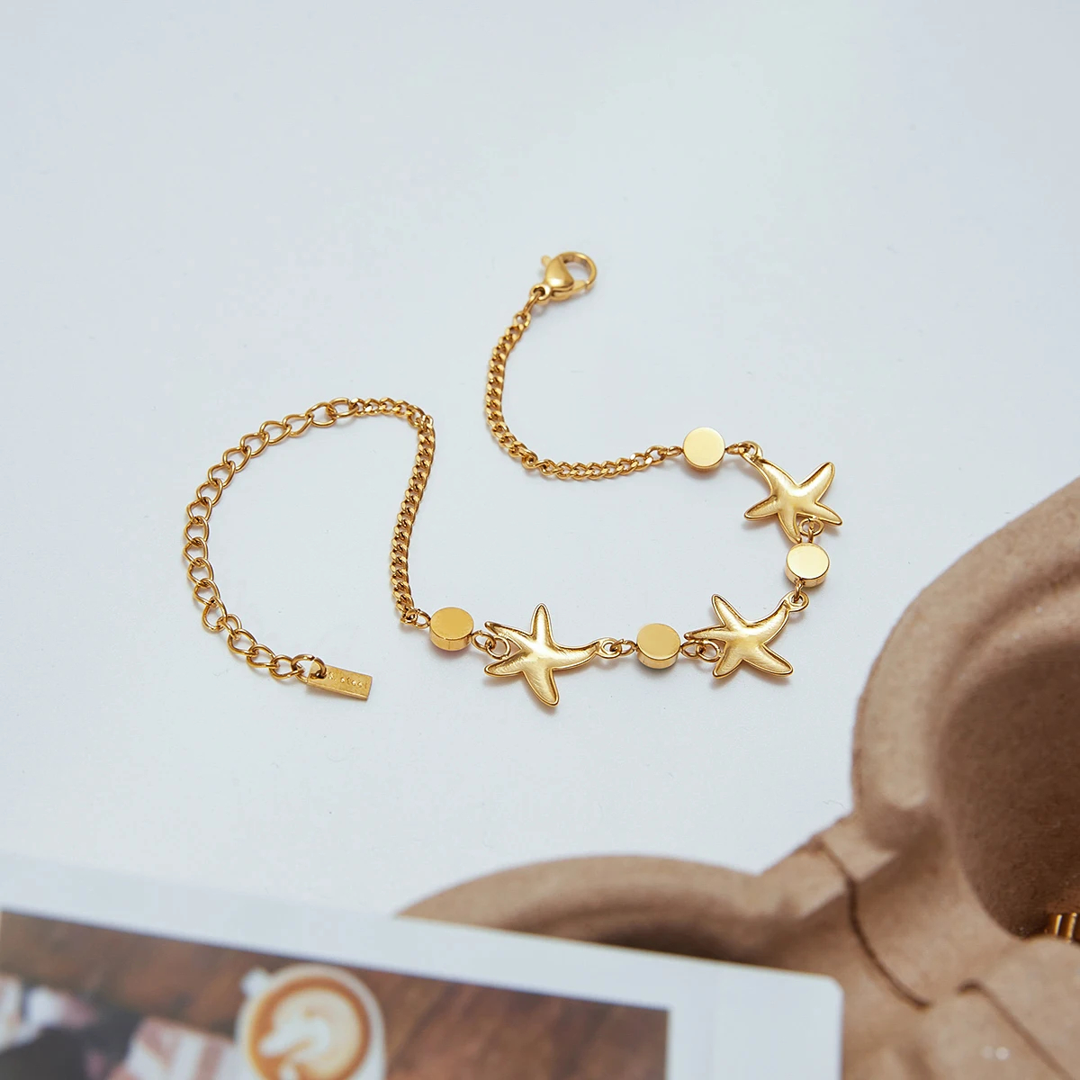 Color-Accent Starfish Chain Bracelet