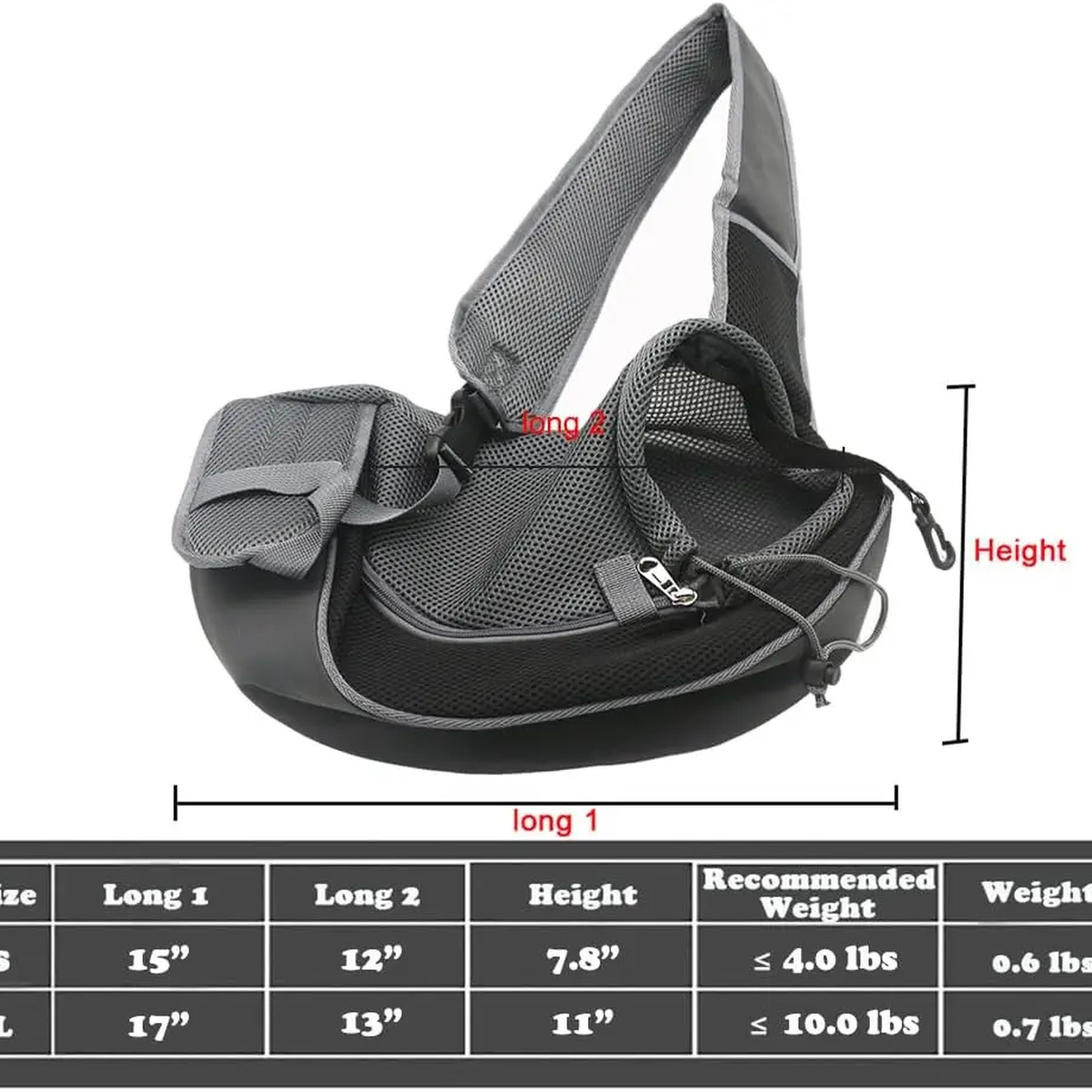 Reflective Pet Carrier Sling Bag