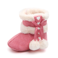 Heart Bow Pom-Pom Baby Boots