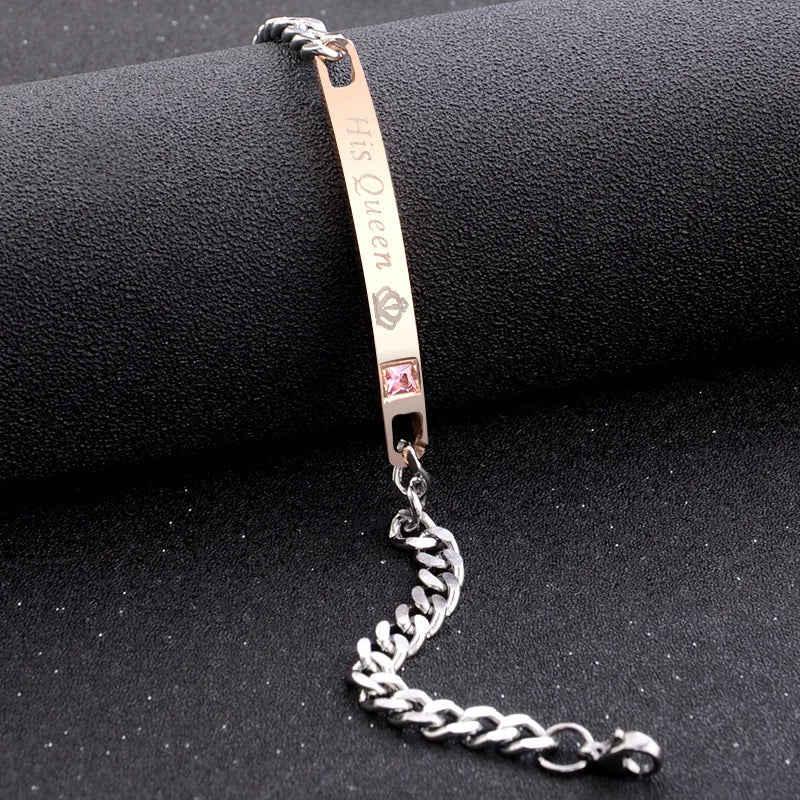 2 Style His Queen Her King Couple Bracelet