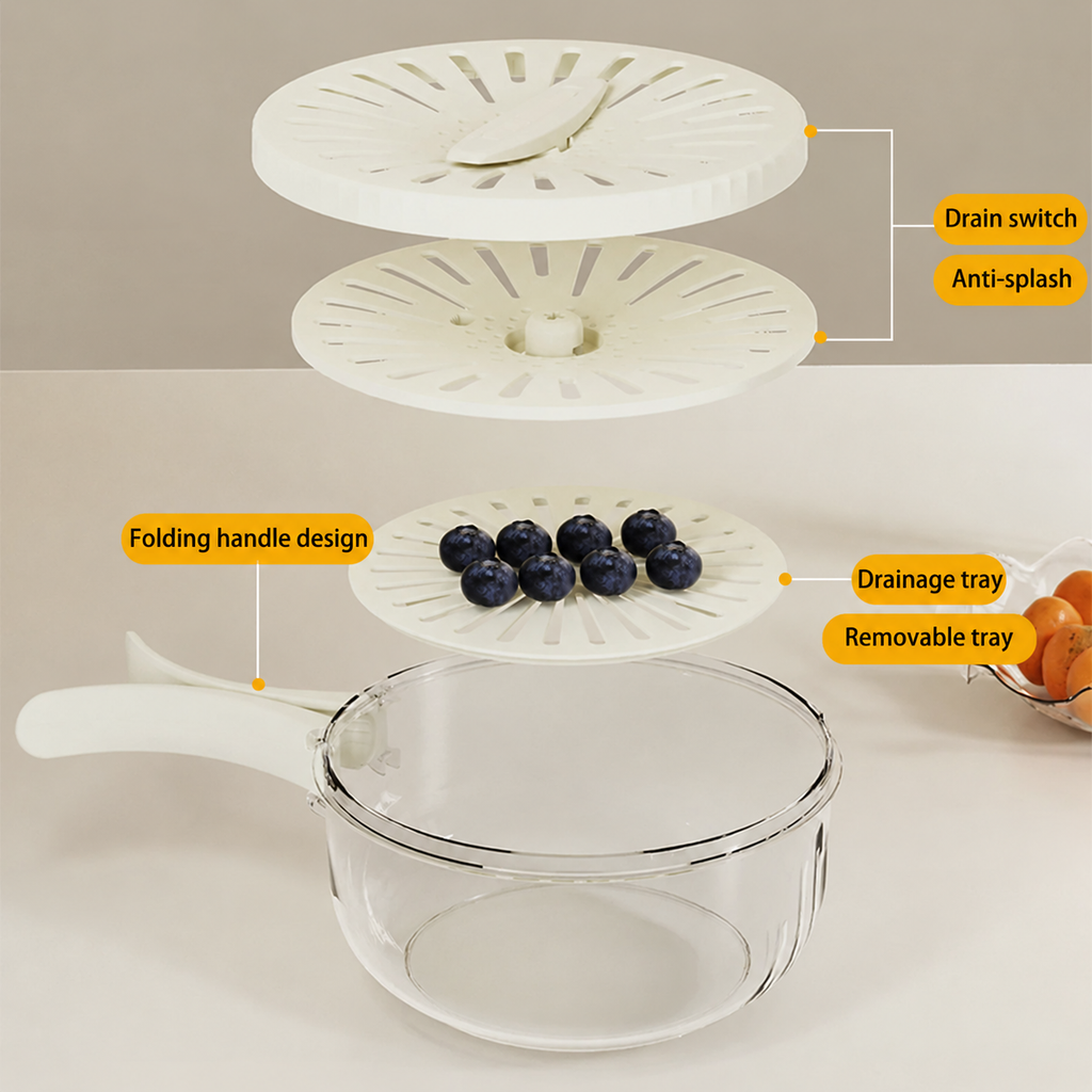 Drain-Lid Rinse and Storage Bowl