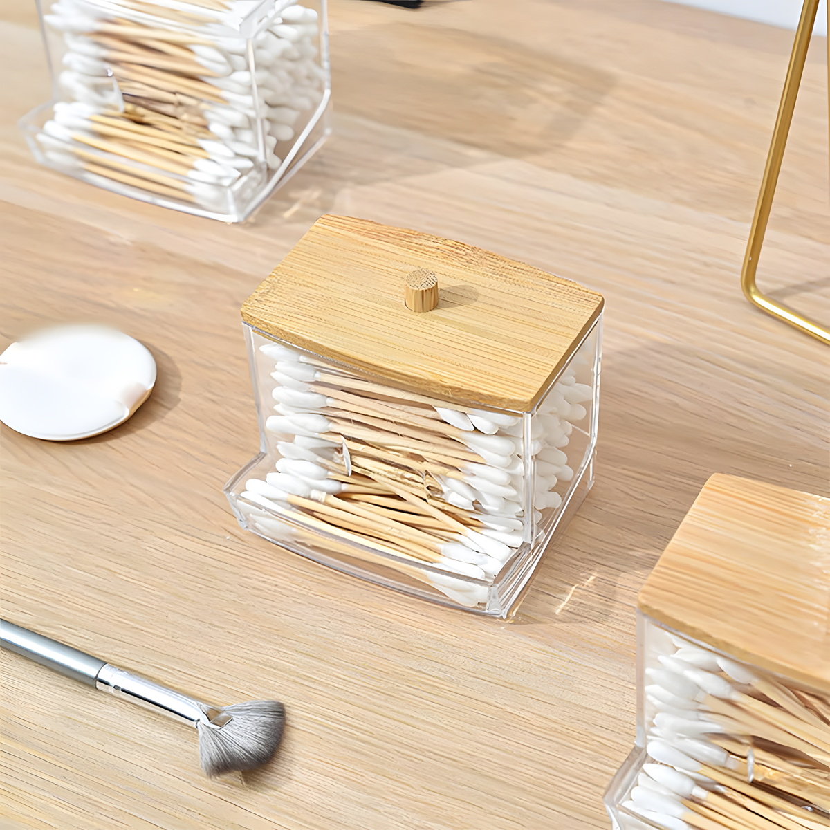 Clear Vanity Containers with Easy-Access Lids