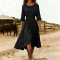 Long-Sleeve Cotton Blend Dress
