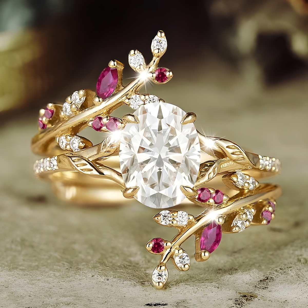Leaf-Vine Stacking Ring Set