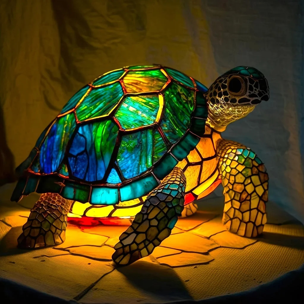Stained-Glass Animal Table Lamp