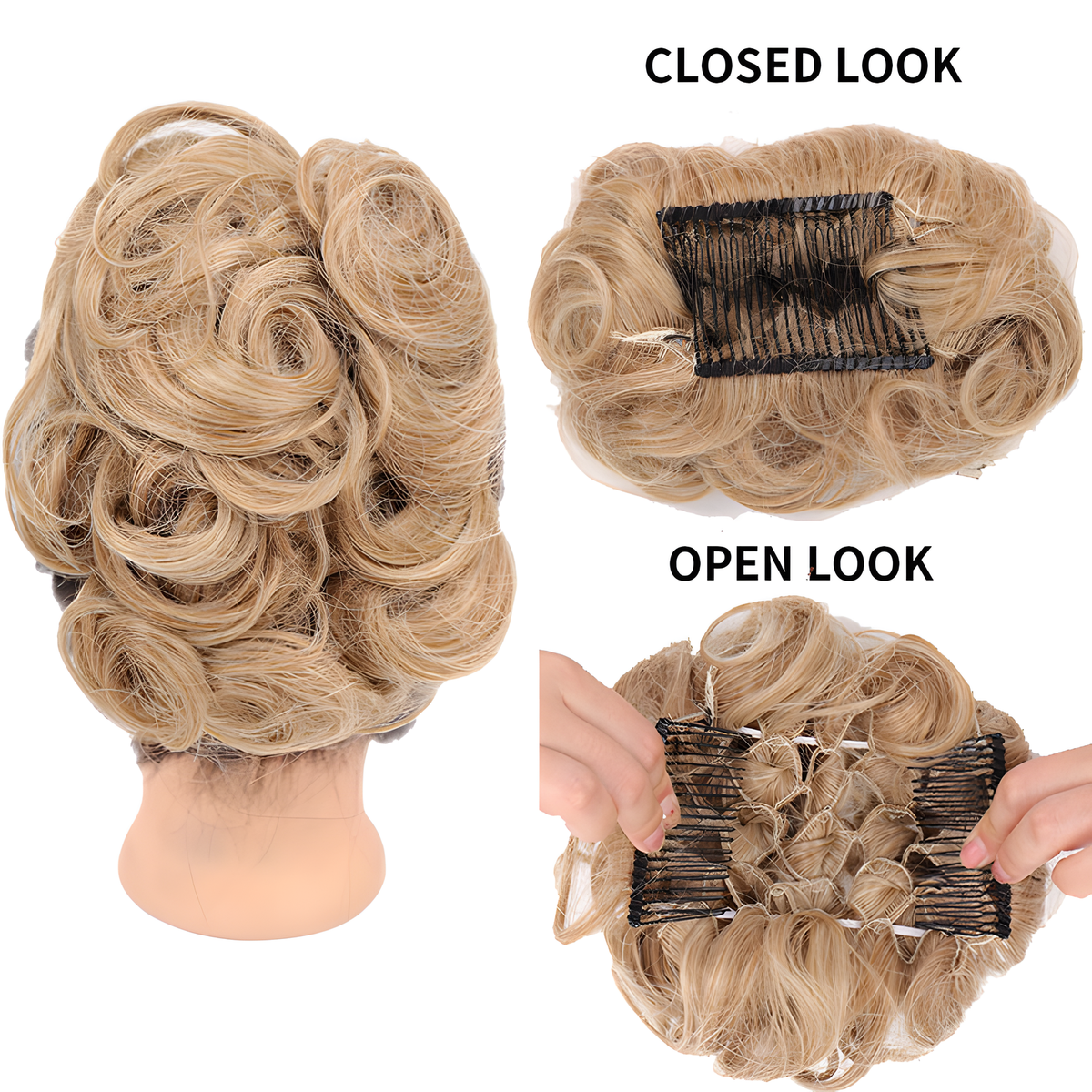 Curly Comb-In Bun Hairpiece