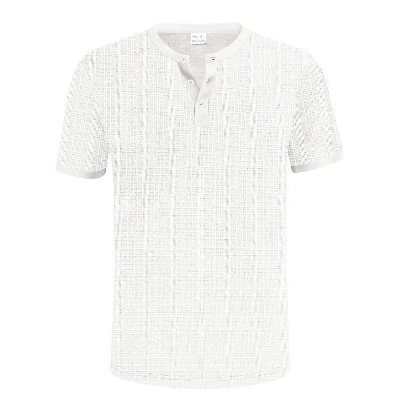 Breathable Men's Casual Buttoned Henley Shirt Top
