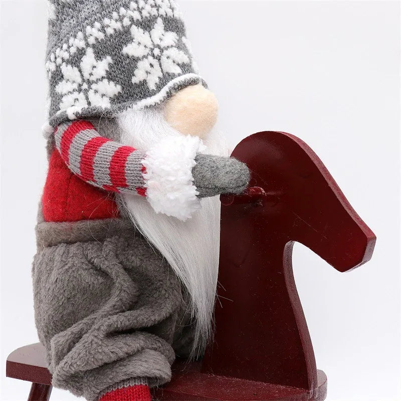 Riding Faceless Christmas Doll Decorations Ornaments