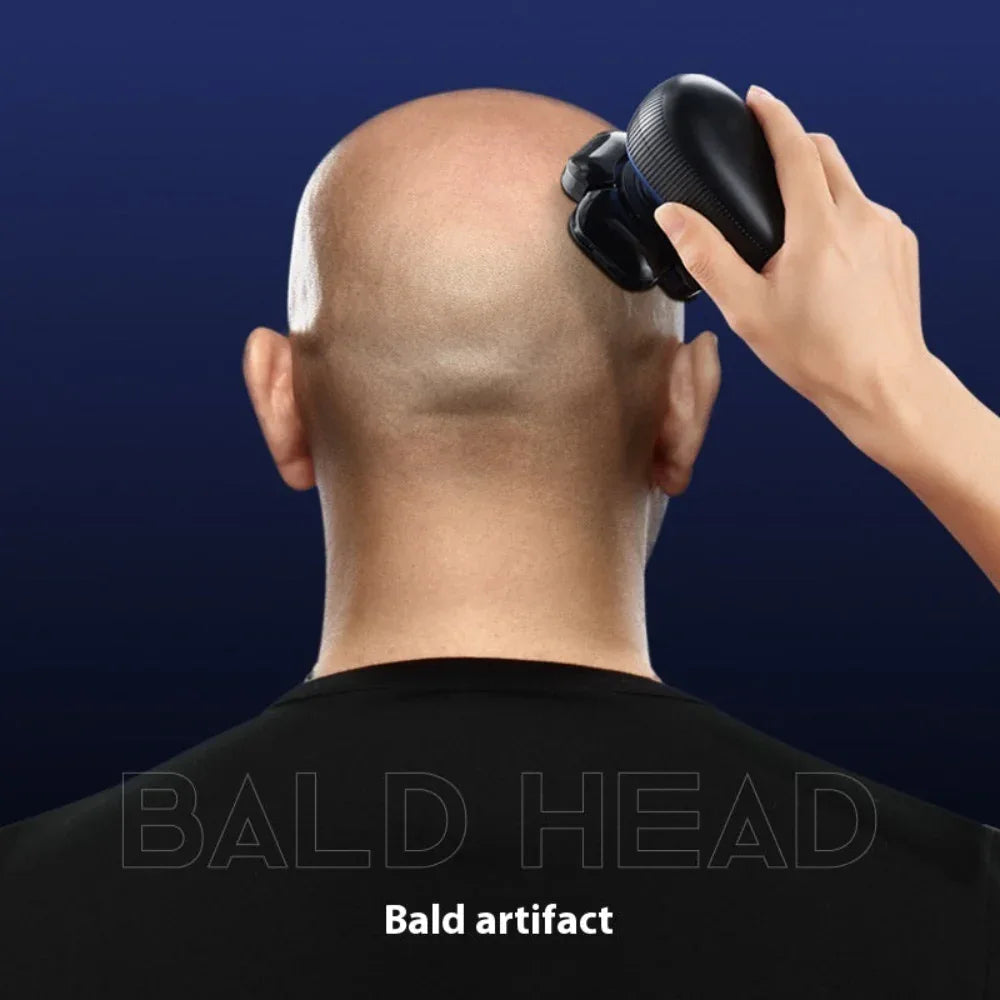 Waterproof LED Display Electric Large Floating Stainless Steel Shaving Head Intelligent Shaver