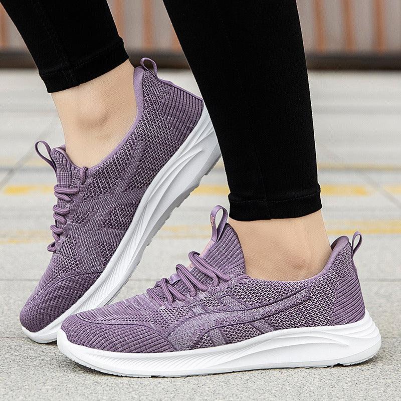 Fly-Knit Sneakers Soft Bottom Non-Slip Women's Running Shoes