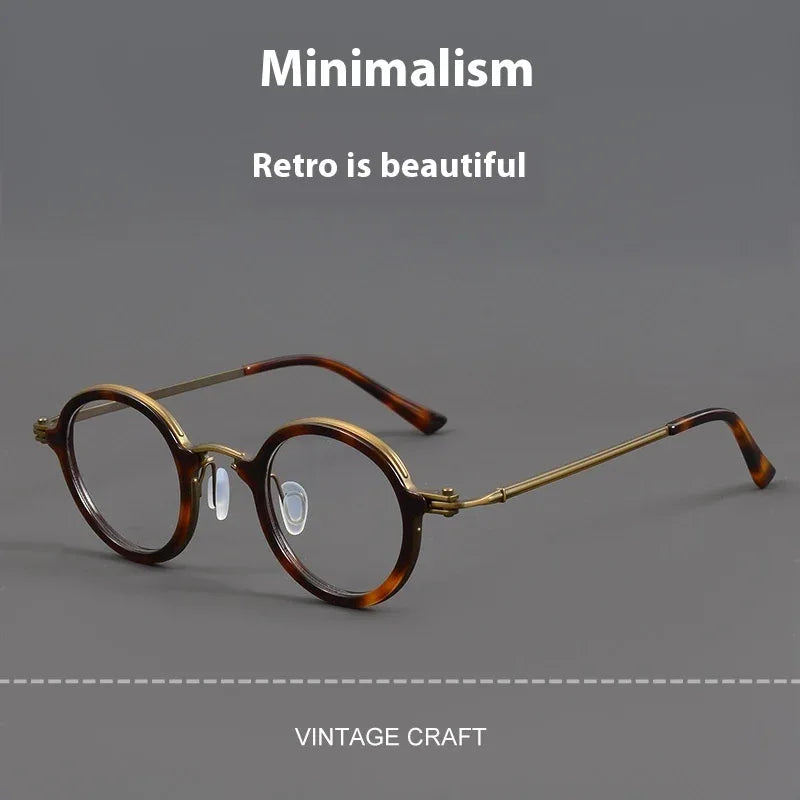 Pure Titanium Fashion Retro Trend Anti-Blue Light Glasses