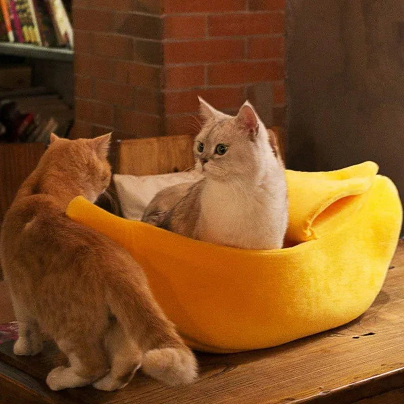 Soft Warm Banana Pet Dog Cat Bed Nest House