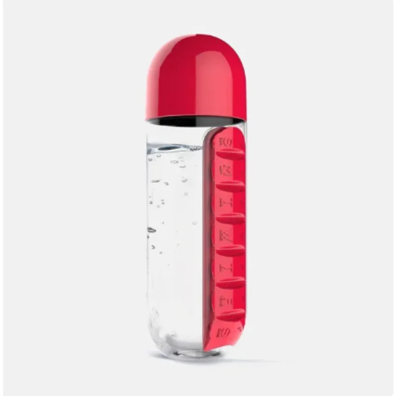 Wasserflasche mit Pillenorganizer