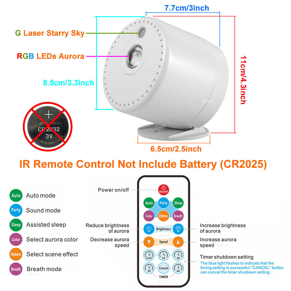 Projektor Galaxy Aurora Laserlicht