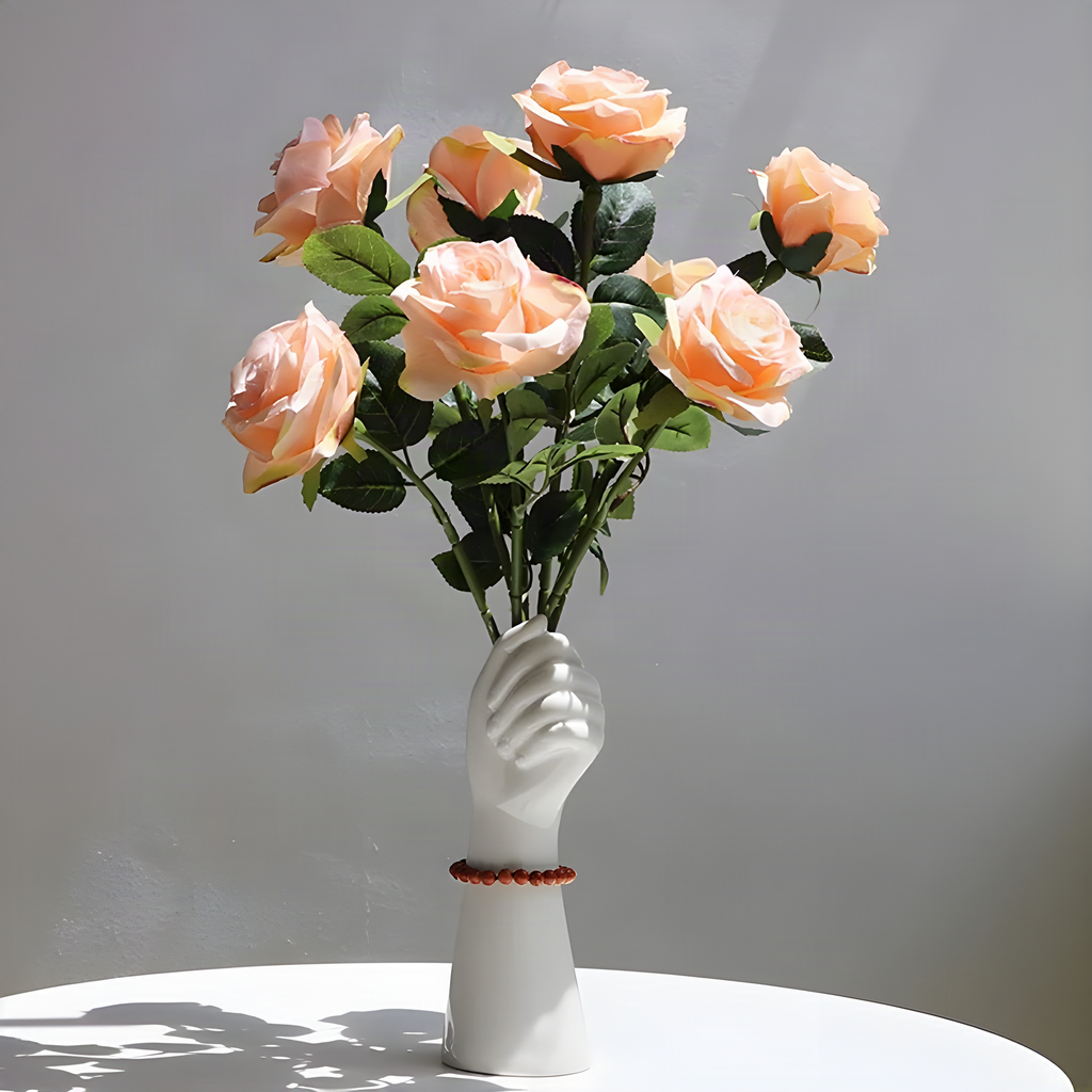 Hand-Shaped Ceramic Vase