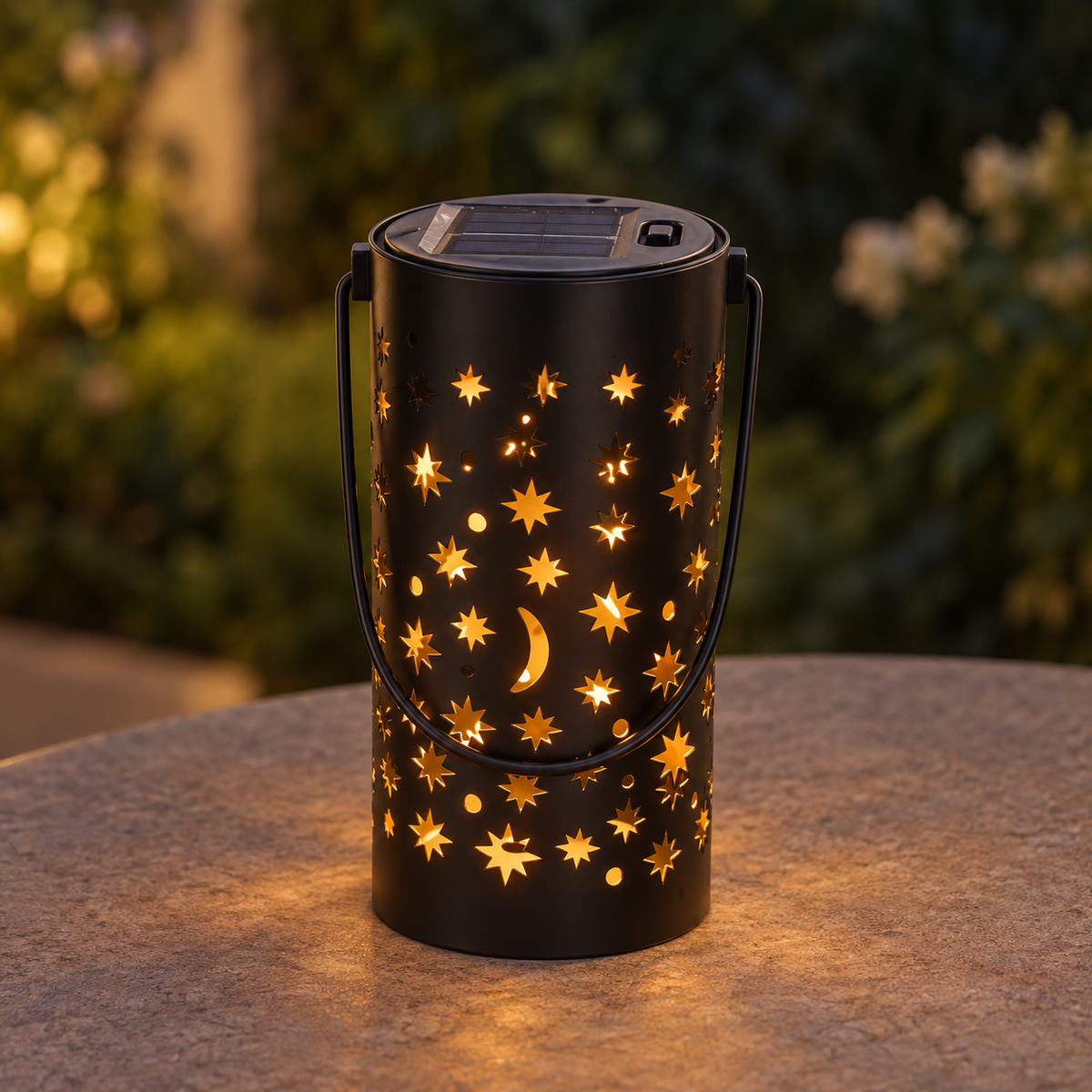Star and Moon Solar Stake Lantern