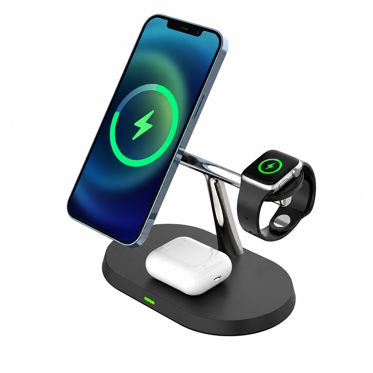 Compact Magnetic Three-Device Charging Stand
