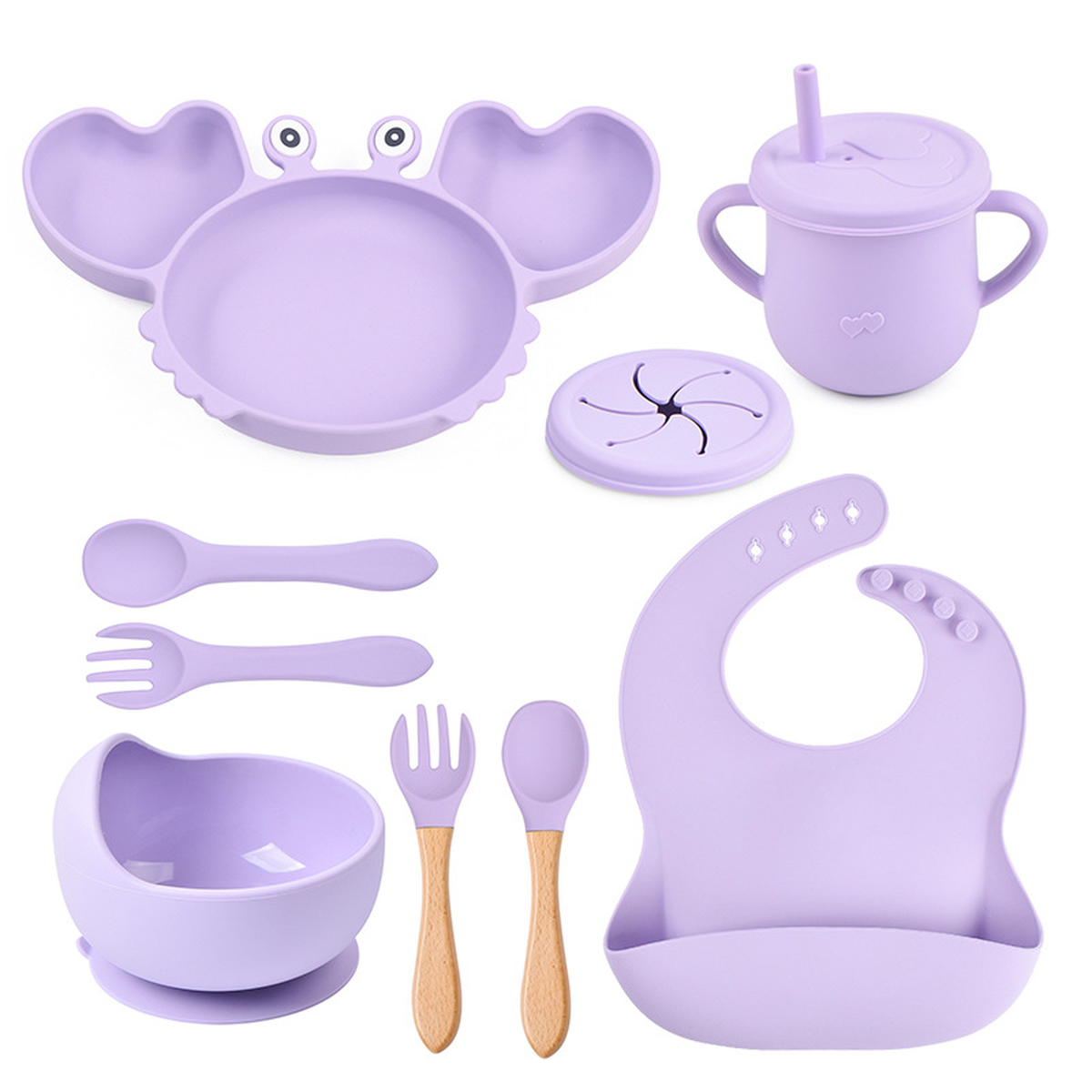 Silicone Crab Baby Feeding Set