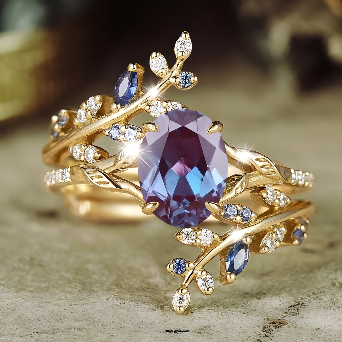 Leaf-Vine Stacking Ring Set