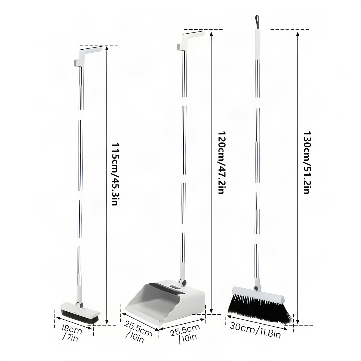 3-in-1 Broom and Dustpan Set