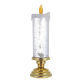 LED Glitter Candle with Pedestal Base