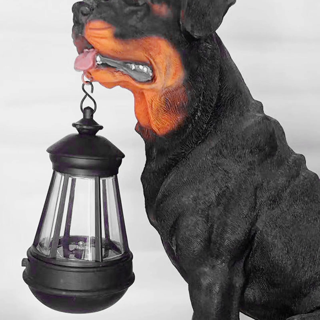 Solar Dog Lantern Garden Statue