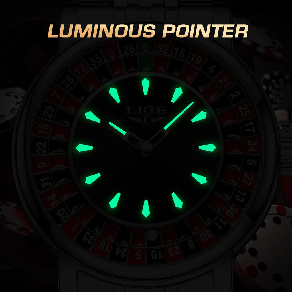 LIGE Roulette Dial Watch