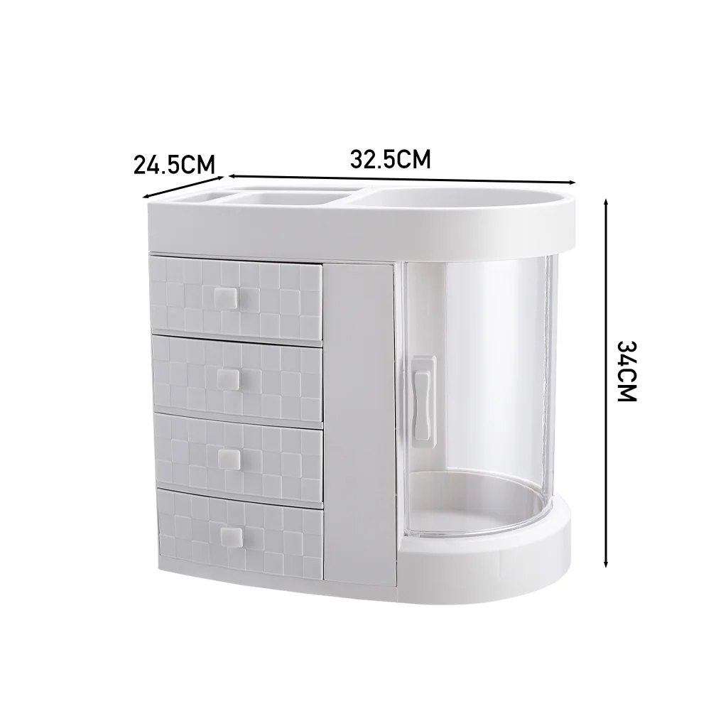 Rotating Makeup Organizer With Drawers