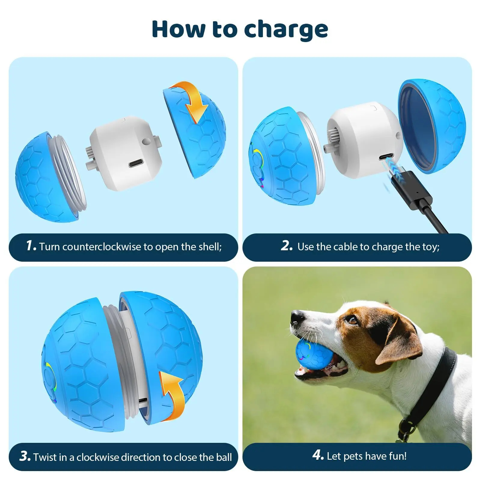Smart Rolling Dog Ball With RGB Light