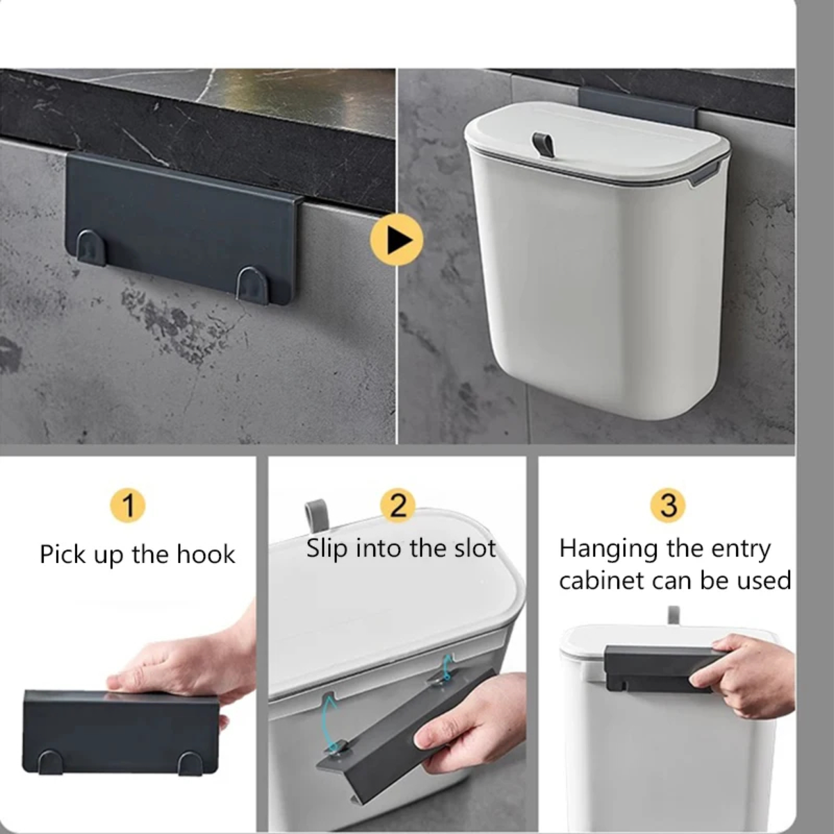 Wall-Mounted 9 L Lidded Kitchen Bin